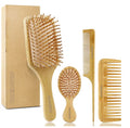 Bamboo Hairbrush and Air Cushion Comb Set