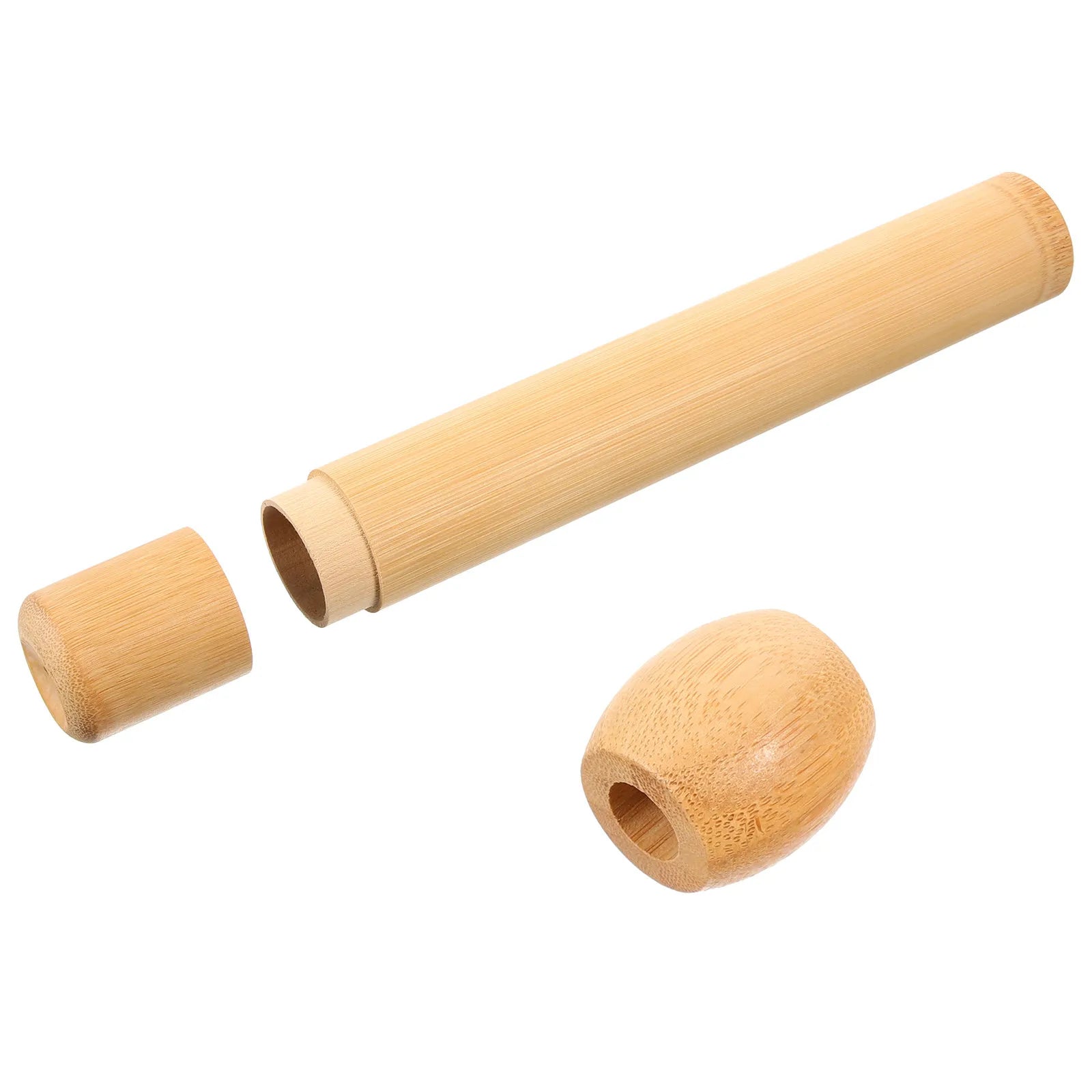 1 Set Bamboo Toothbrush Storage Stand Compact Travel Case