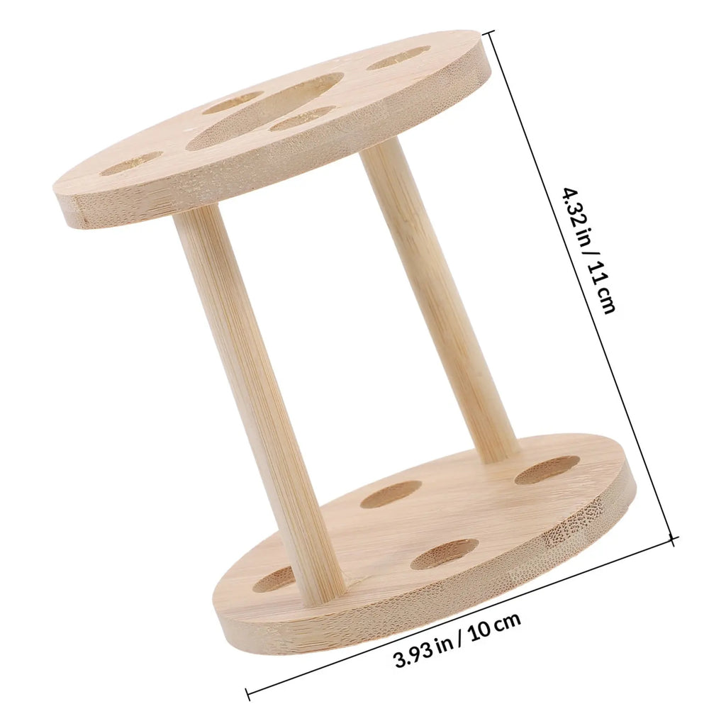 Eco Friendly Bamboo Toothbrush Holder Stand Organizer for Bathroom Countertop Wood Grain Design Space Efficient Hygienic