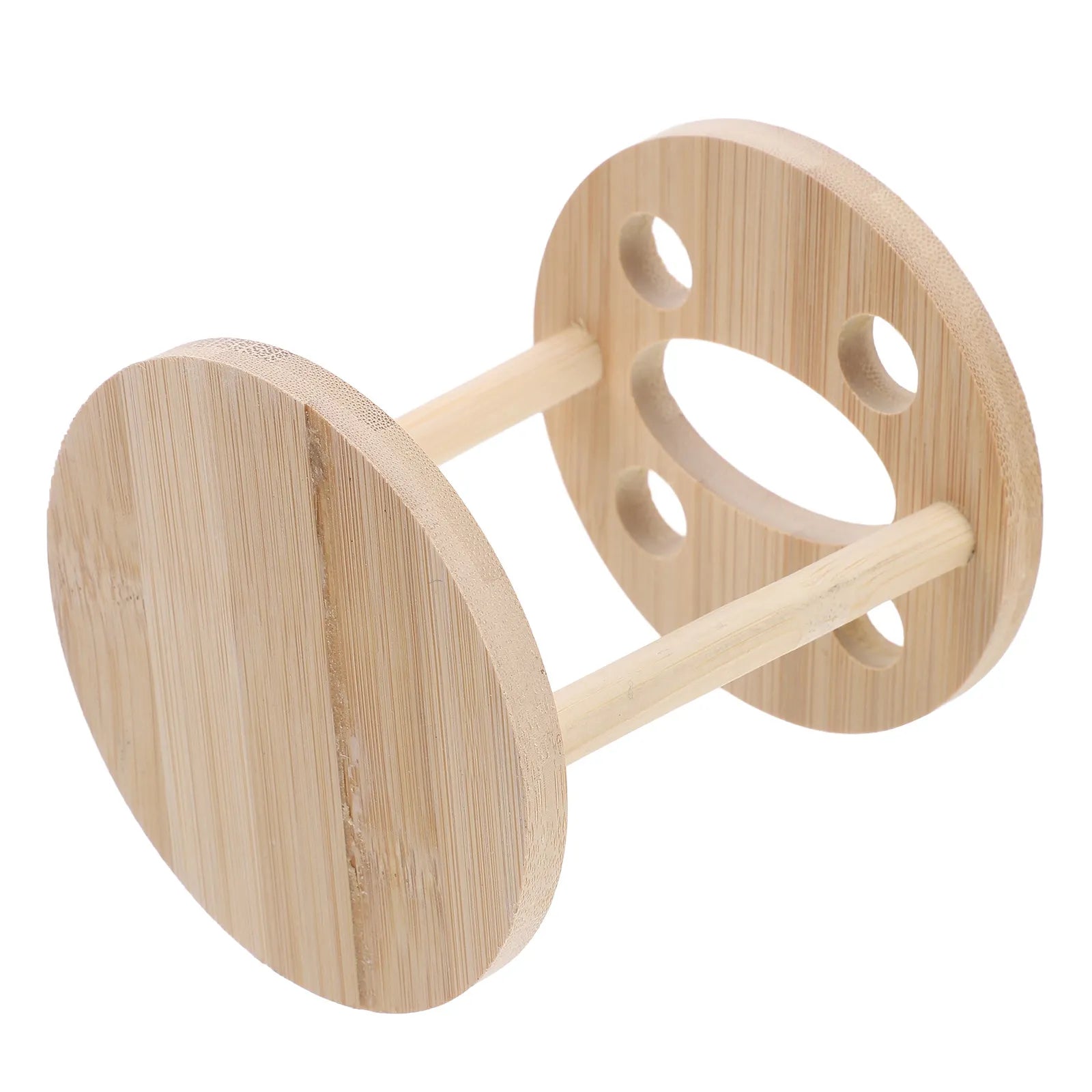 Eco Friendly Bamboo Toothbrush Holder Stand Organizer for Bathroom Countertop Wood Grain Design Space Efficient Hygienic